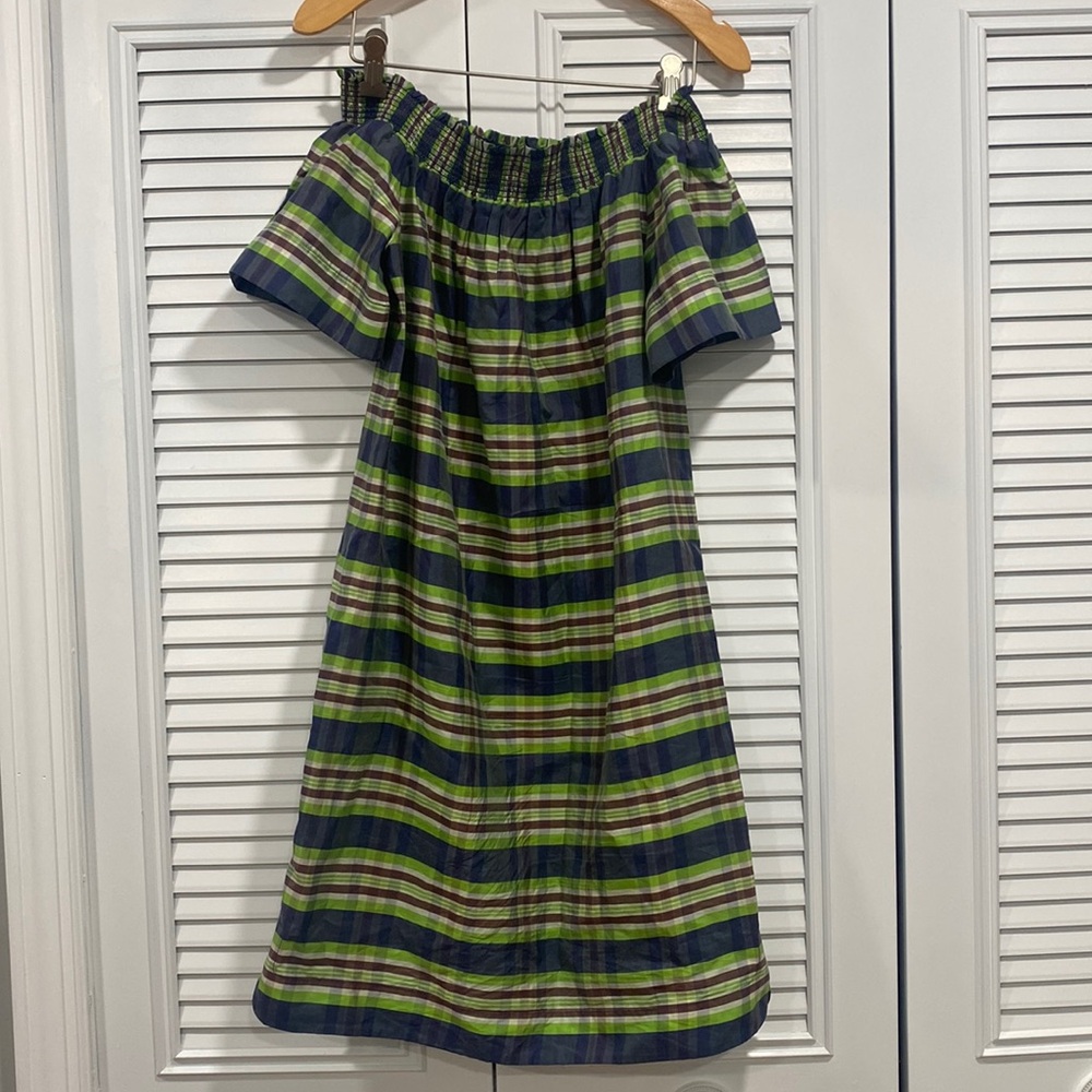 Jcrew Off the Shoulder Plaid Dress
